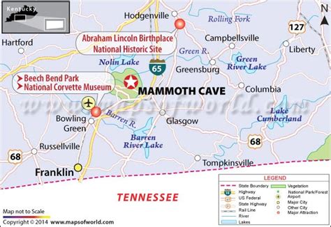 Mammoth Cave National Park Kentucky Usa Map History