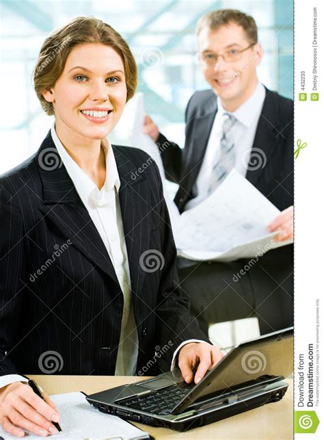 Confident Employee Stock Image Image Of Paperwork Happy 4432233
