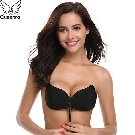 Queenral Fly Bra Strapless Silicone Push Up Invisible Brassiere Self
