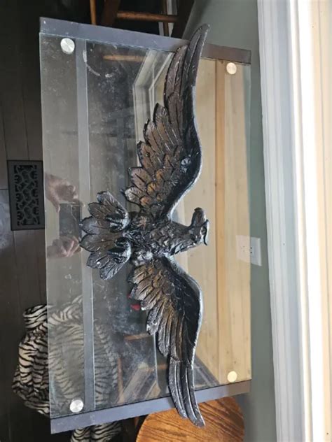vintage cast aluminum eagle wall plaque mount hanging home decor inside outside 24 00 picclick