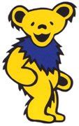 Multicolor corduroy patches on the left thigh; Grateful Dead Bears - Are They Really Dancing?