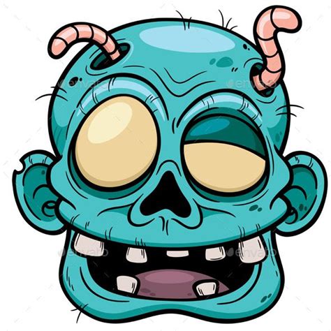 Zombie by SARAROOM Vector illustration of Cartoon Zombie face | Zombie tekeningen, Zombie kunst ...