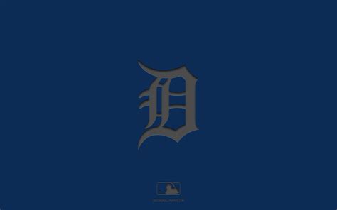Download Wallpapers Detroit Tigers Blue Background American Baseball