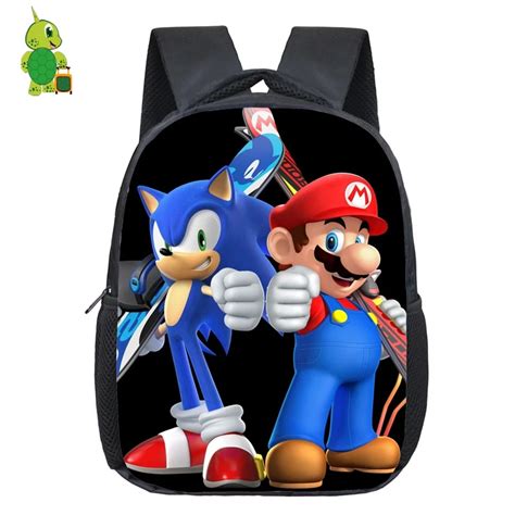 Buy Super Mario Sonic Backpacks Cartoon Kids Baby