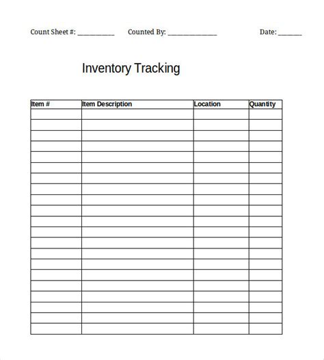Inventory Templates Free