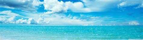 Wallpaper 3840x1080 Px Clouds Multiple Display Sky Water