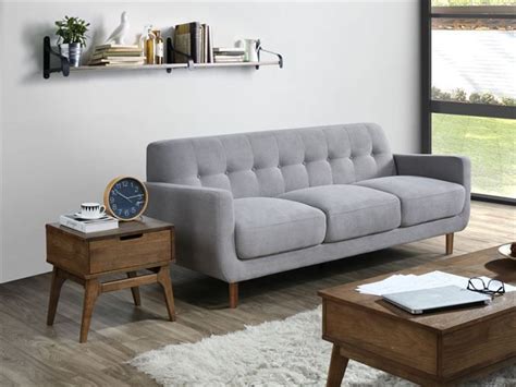 Bella Three Seater Sofa Couch Grey Fabric Ubicaciondepersonascdmxgobmx