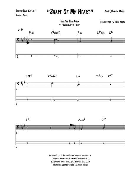 Shape Of My Heart By Dominic Miller And Sting Digital Sheet Music For