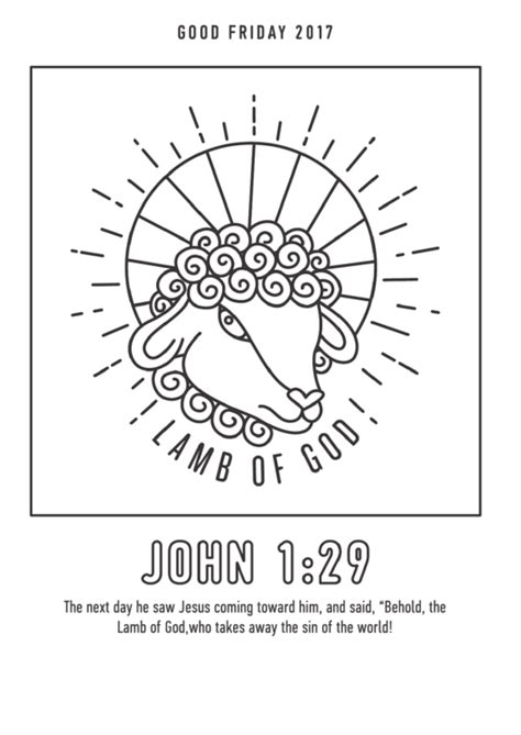 Christian Coloring Sheet: Lamb Of God printable pdf download