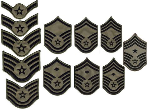 Us Air Force Usaf Abu Chevron Rank Insignia Patches Pair Set Sew On
