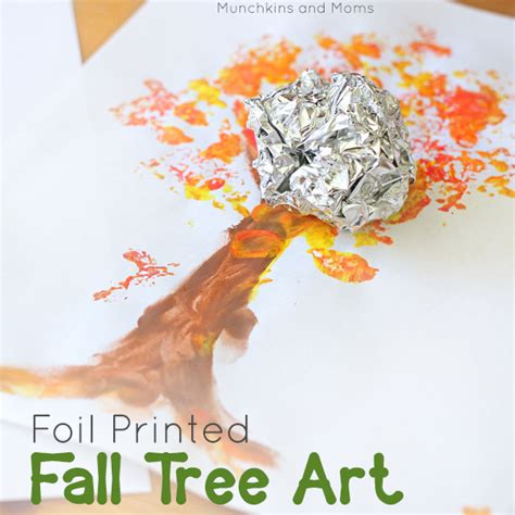 Foil Printed Fall Tree Art Munchkins And Moms