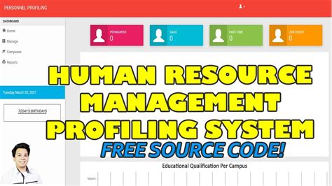 Human Resource Management Profiling System Using Phpmysql Free