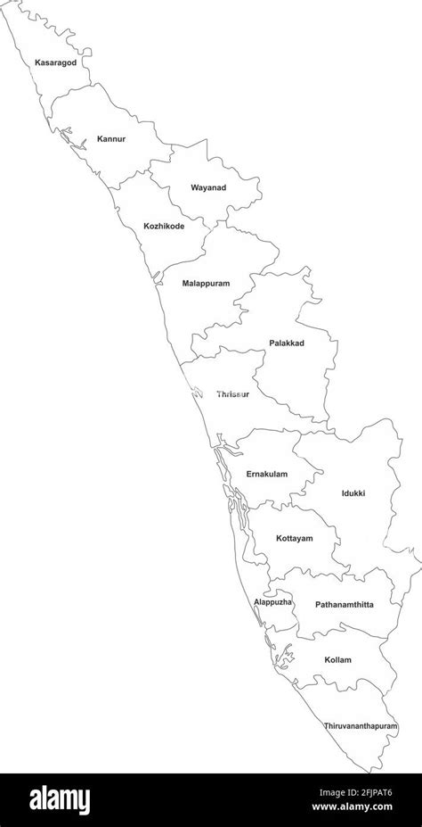 Kerala State Outline Map