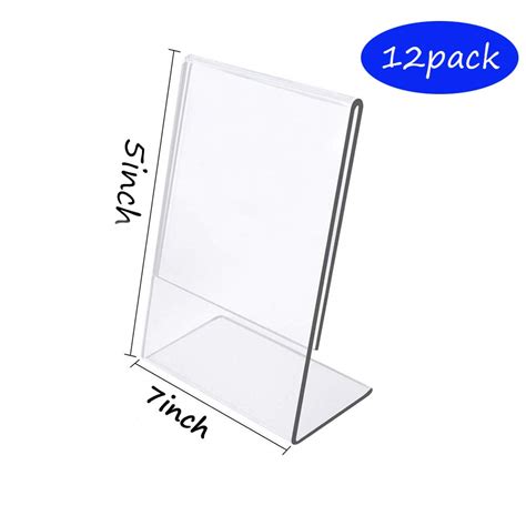 buy 5x7 slant back acrylic sign holder 5 x 7 inch clear plastic menu sign holder plexi table