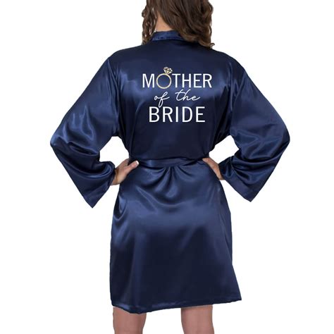 satin mother of the bride groom robe with swashes personalized brides