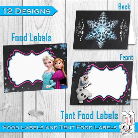 Disney Frozen Food Labels And Tent Food Labels Birthday Party