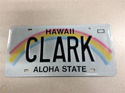 Hawaii License Plate - Vanity Rainbow License Plate “CLARK” | #1917182198
