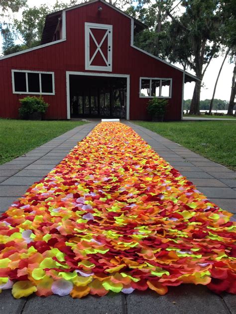 Aisle Runner For Fall Wedding In Rustic Orange Yellow Red And Etsy