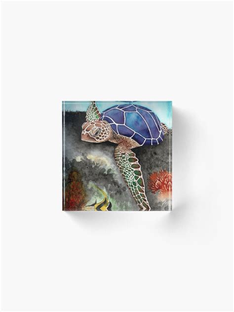 Sea Turtle Acrylic Block By Frostka Redbubble