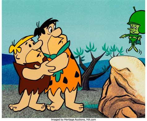 The Flintstones Fred Barney And The Great Gazoo Color Model Cel Lot