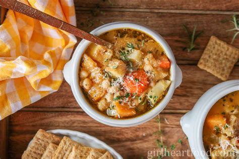 Chunky Vegetable Soup With Roasted Root Veggies Girl Heart Food