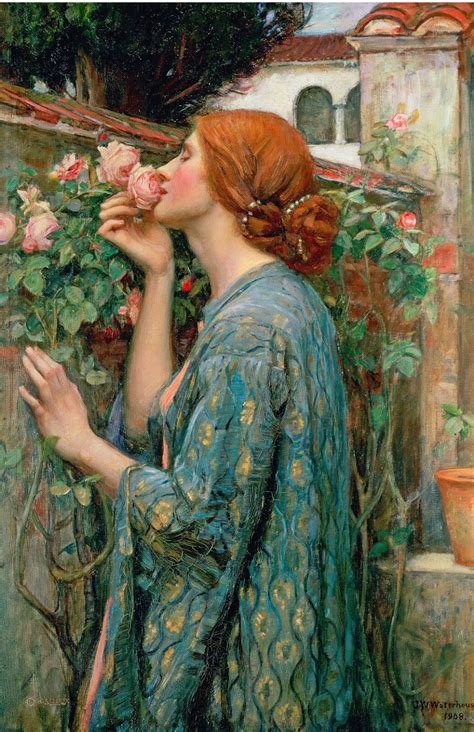 Large Young Woman Girl Smelling Roses Flowers Oil Painting Real Canvas