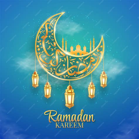 Fundo Islâmico Ramadan Kareem Com Caligrafia Vetor Premium