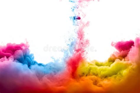Rainbow Of Acrylic Ink In Water Color Explosion Stock Image Image Of