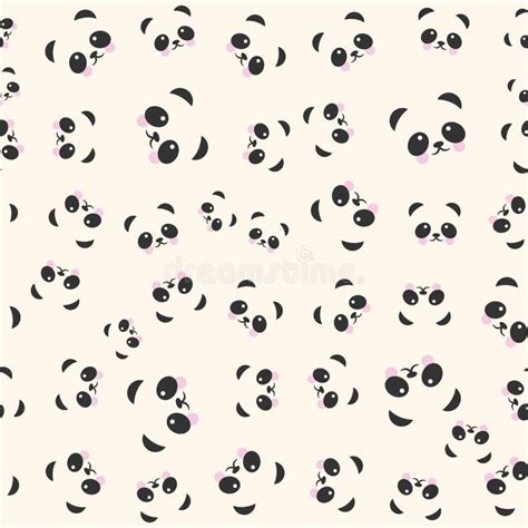 Cute Panda Seamless Pattern Background Stock Vector Illustration Of