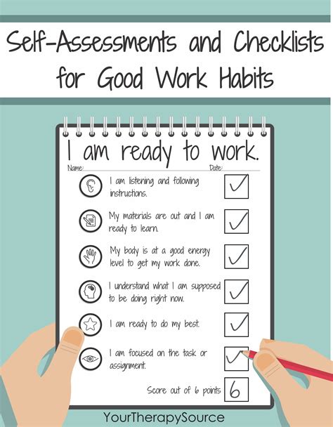 Self Assessments And Checklists For Good Work Habits Your Therapy