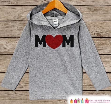 Mom Mothers Day Outfit Black And Red Heart Mom Hoodie Boys Best Mom