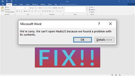 How To Fix Error We Are Sorry We Cant Open This Document Because We Found A Problem With