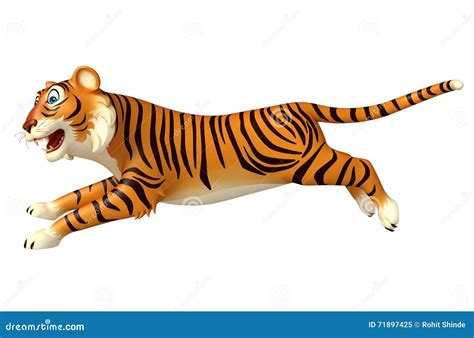 Run Tiger Cartoon Character Stock Illustration Illustration Of