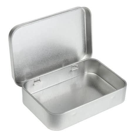 Plain Silver Tin Box 95cm X 6cm X 2cm Rectangle Tea Candy Business