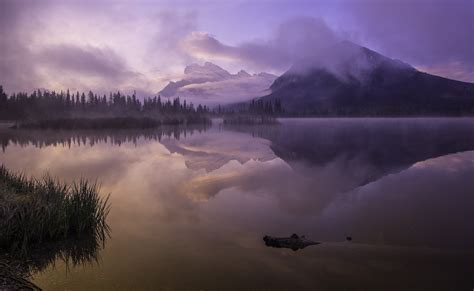 Mountain And Body Of Water Painting Mountains Sunrise Violet Water