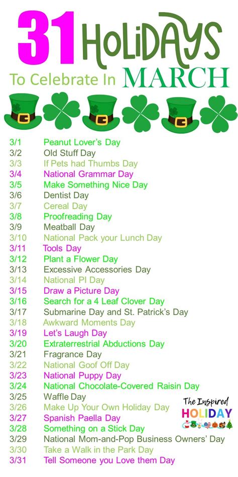 Wacky March Holidays National Holiday Calendar March Holidays