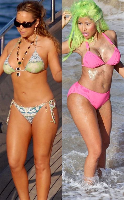 Lets Go To The Beach Each From Mariah Carey And Nicki Minaj Fashion Frenemies E News