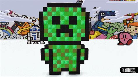Minecraft Pixel Art How To Make Cute Creeper By Garbi Kw Youtube