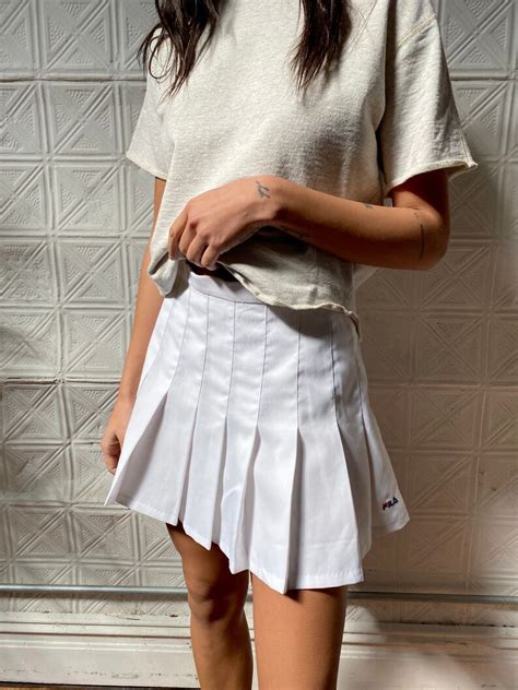 Vintage Fila Tennis Skirt Pleated Micro Mini Skirt White Etsy