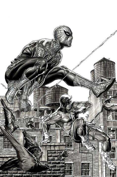 Spider Man And Daredevil By Lee Bermejo Comic Art Marvel Art Comic