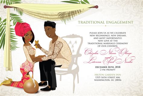 Nigerian Traditional Wedding Invitation Card Igbo Engagement