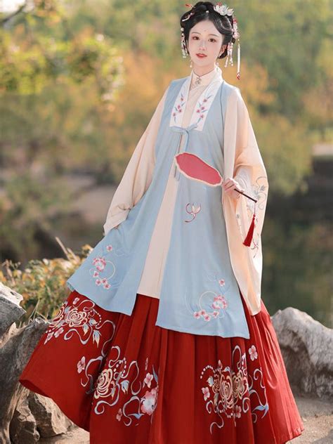 new chinese traditional clothes ming dynasty women embroidery costume chinese ancient hanfu folk
