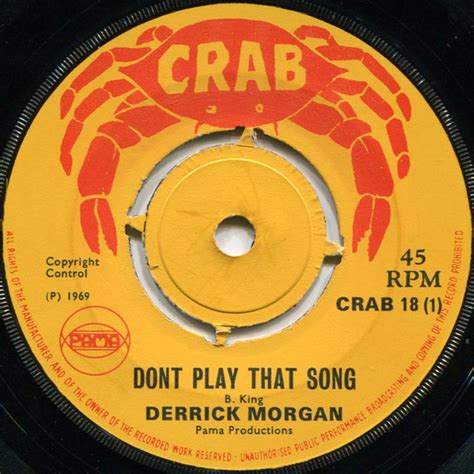 Derrick Morgan Dont Play That Song How Can I Forget 1969 Vinyl