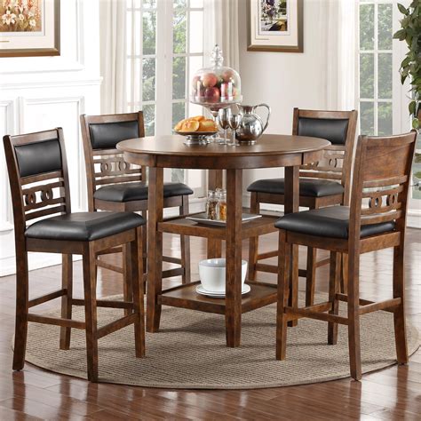 New Classic Gia Contemporary 5 Piece Counter Height Dining Table And