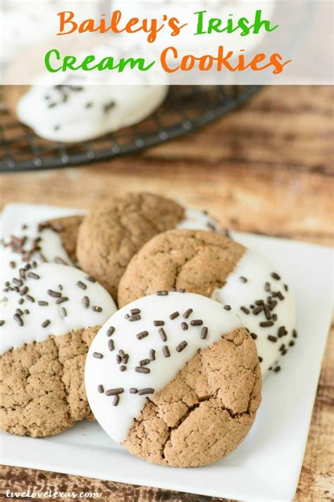 These easy christmas cookie recipes all start from the same base cookie recipe! Bailey's Irish Cream Cookie Recipe: Half Dipped Chocolate Cookies in 2019 | Cookie recipes ...
