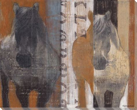 Nuzzle Two Horses Wrapped Canvas Giclee Print Wall Art Wall Decor