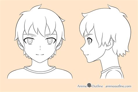 Anime Boy Outline Drawing Drawing Tutorial Face Face Drawing Anime Boy