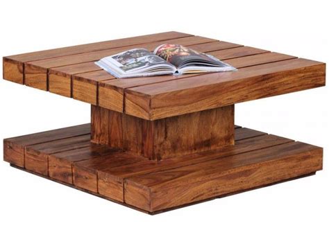 Table basse carrée 80 x 80 cm en bois massif sheesham collection c