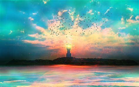 Lighthouse Sunset Hd Wallpaper Background Image 1920x1200 Id