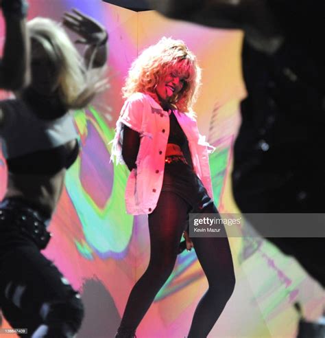 Rihanna Performs Onstage At The 54th Annual Grammy Awards At Staples